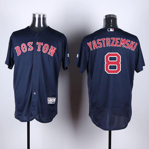 Men's Boston Red Sox Carl Yastrzemski Majestic Navy Cooperstown Collection  Official Name & Number T-Shirt