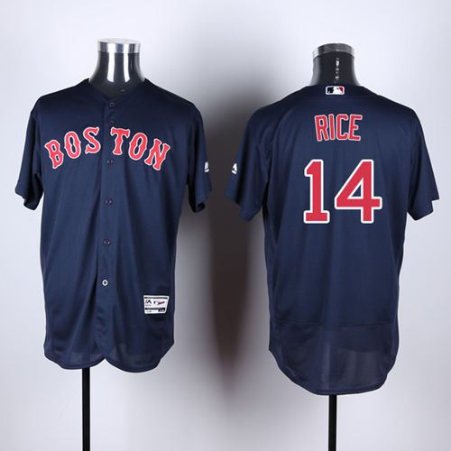 Men's Majestic Boston Red Sox #14 Jim Rice Authentic Navy Blue