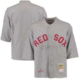 Men's Mitchell and Ness 1936 Boston Red Sox #3 Jimmie Foxx Authentic Grey  Throwback MLB Jersey
