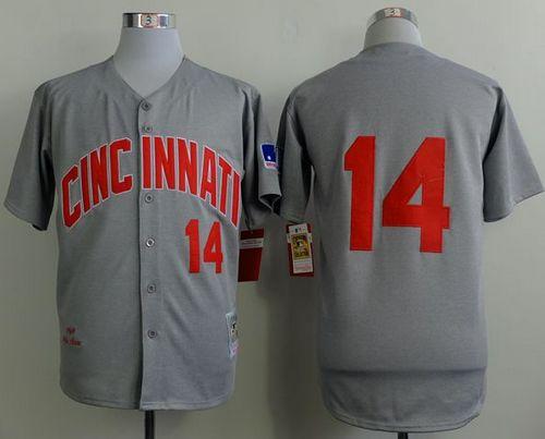Mitchell And Ness 1969 Reds #14 Pete Rose Grey Throwback Stitched