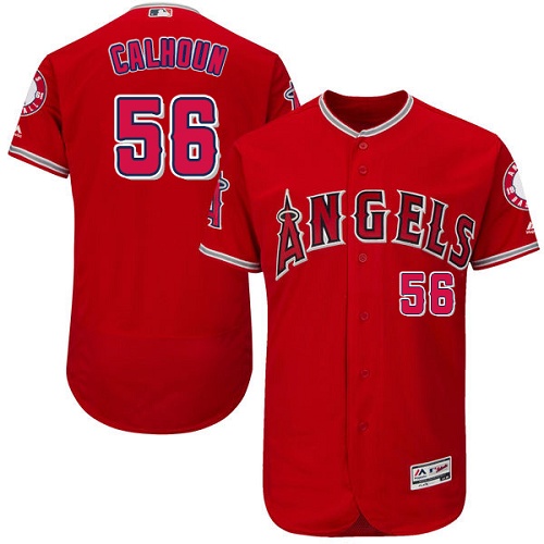 Angels #56 Kole Calhoun White Cool Base Stitched Youth Baseball