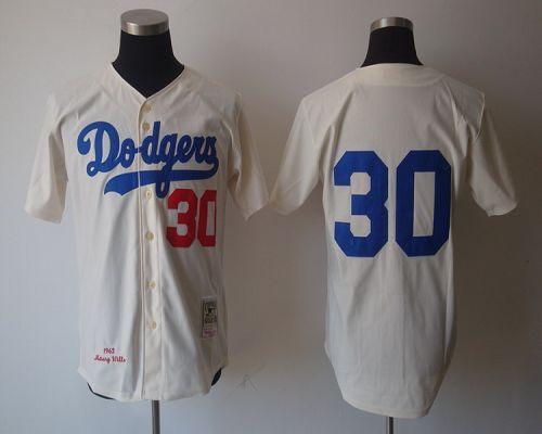 Maury Wills 1962 Brooklyn Dodgers Mitchell & Ness Authentic Throwback  Jersey - Cream 