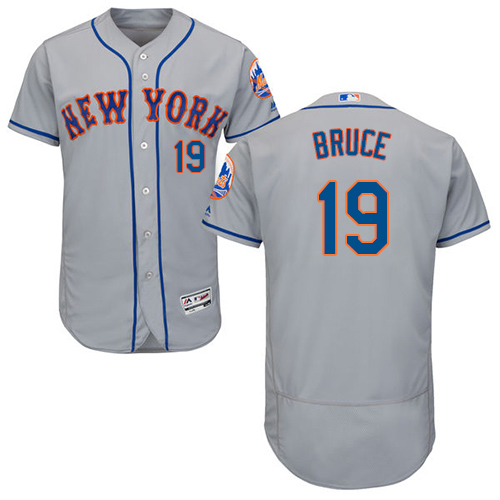 Mets #19 Jay Bruce White(Blue Strip) Flexbase Authentic Collection  Alternate Stitched MLB Jersey