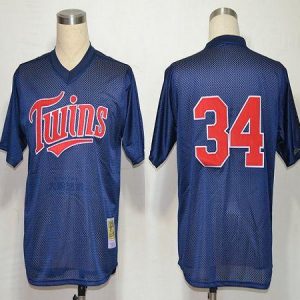 Mitchell And Ness 1987 Twins #34 Kirby Puckett Grey Throwback Stitched MLB  Jersey
