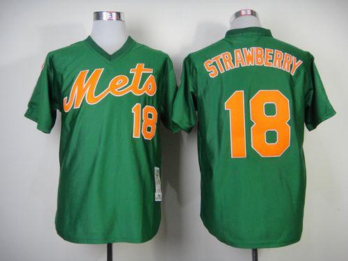 1985 Authentic Darryl Strawberry #18 Jersey Mitchell & Ness Green Mlb New  York 40 L Baseball Auction