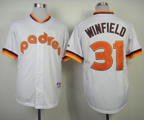 Men's Majestic San Diego Padres #31 Dave Winfield Replica White 1984 Turn  Back The Clock MLB