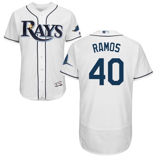 Men's Majestic White Tampa Bay Rays Official Cool Base Jersey