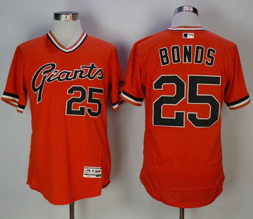 Mitchell And Ness Giants #25 Barry Bonds Orange Throwback Stitched MLB  jerseys