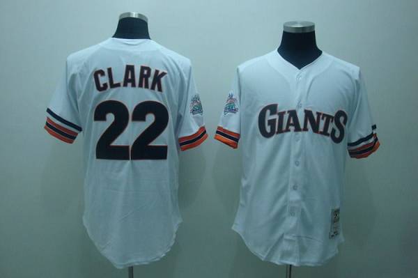 Mitchell And Ness Giants #22 Will Clark Black Stitched MLB