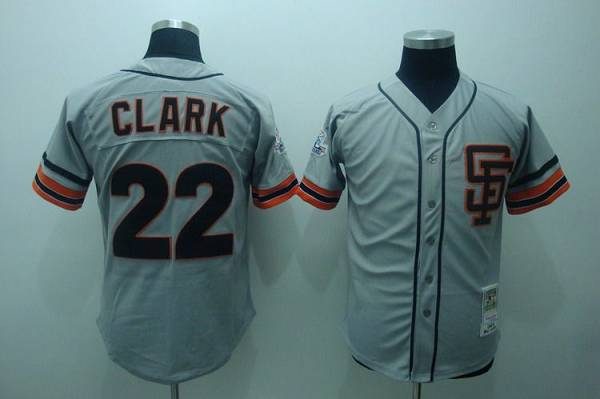 Mitchell And Ness Giants #22 Will Clark Black Stitched MLB