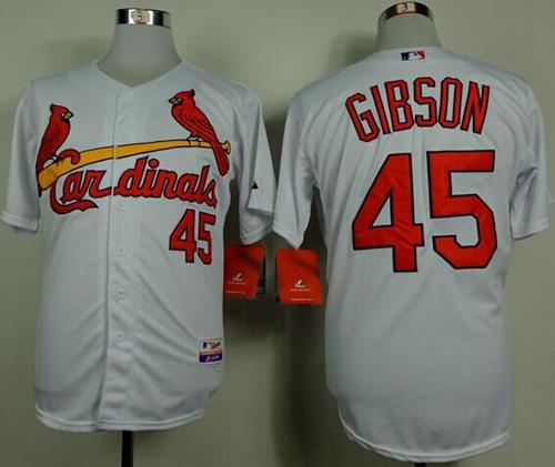 Authentic Men's Bob Gibson White Home Jersey - #45 Baseball St. Louis  Cardinals Flex Base