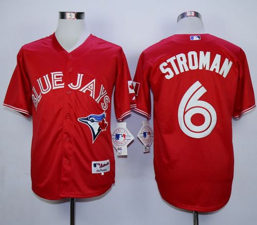 Men's Majestic Toronto Blue Jays #6 Marcus Stroman Authentic Red Canada Day  MLB Jersey