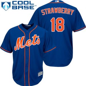 Men's New York Mets #18 Darryl Strawberry Replica Green Throwback Baseball  Jersey